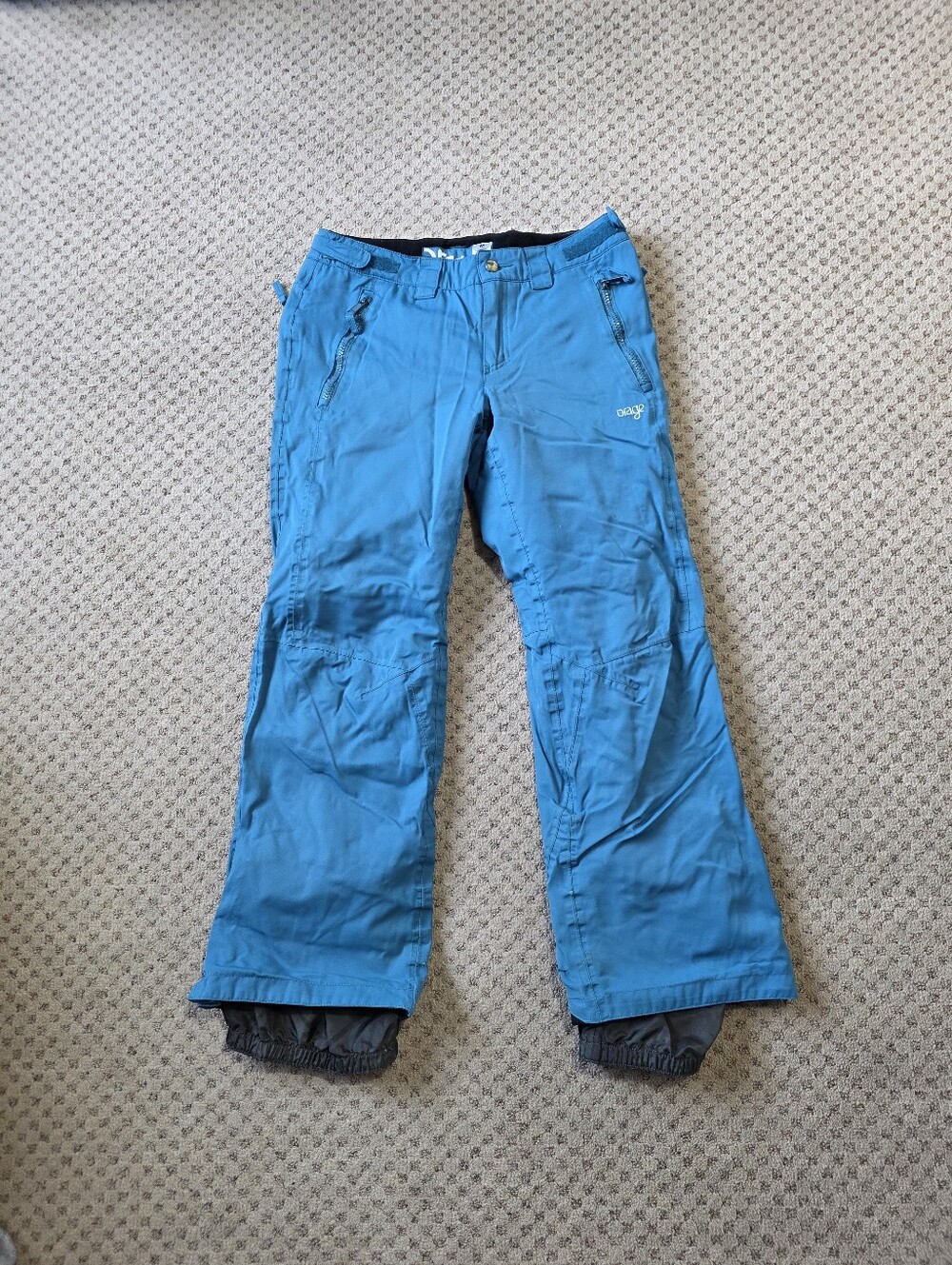 Orage Teal Women's Snow Pants with Zip Pockets
